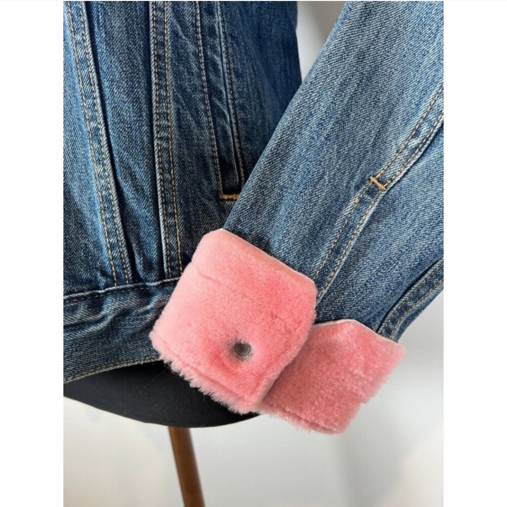 LEVI'S X THERMA KOTA | Women's Custom Denim w/ Pink Shearling Button Up … - Picture 3 of 7